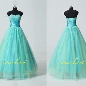 Sweetheart Ball Gown Appliques Tulle Pink Prom Dress LBQ3219 main image 1