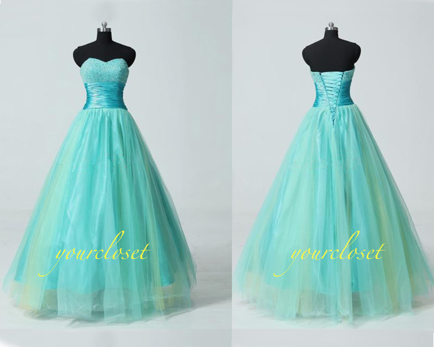 Ball Gown Sweetheart Tulle Sequin Prom Dress LBQ3734 main image 1